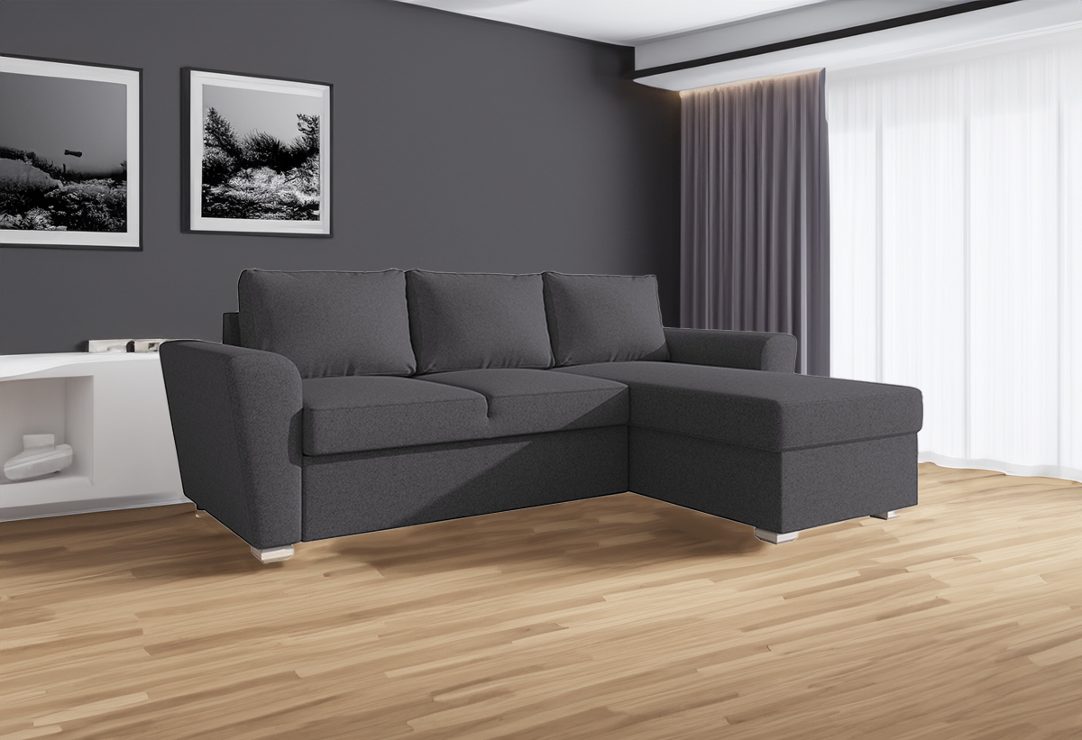 Απεικονίζεται ο καναπές τοποθετημένος σε ένα σαλόνι.